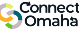 logo reading Connect Omaha with arrows on the C and last A and interconnected C and O image
